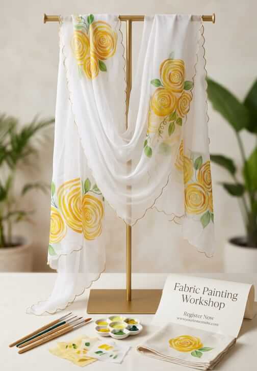 Fabric Painting - Scarf Designing