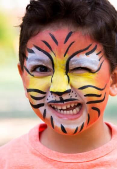 Kids Tiger Face Paint Project