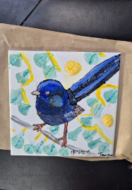 Fairy Wren Pebeo Porcelaine Tile Painting Workshop