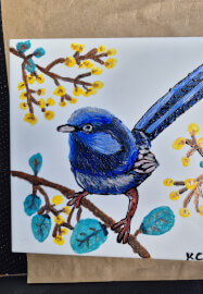 Fairy Wren Pebeo Porcelaine Tile Painting Workshop
