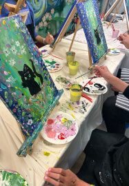 Family Paint and Snack Class: Kitty in the Garden