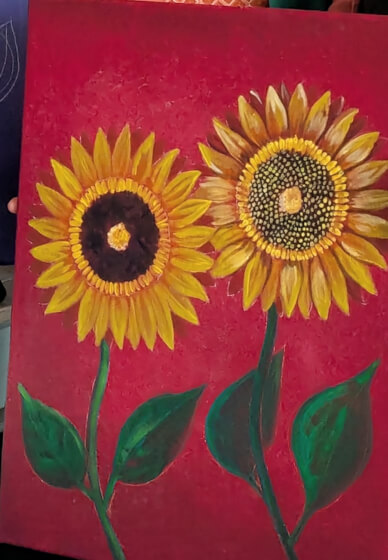 Floral Burst Paint and Sip Class