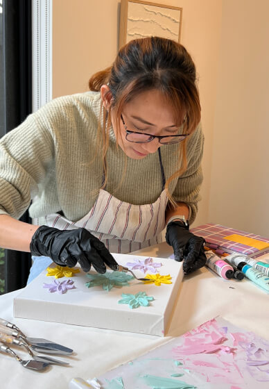 Floral Textured Art Workshop for Beginners