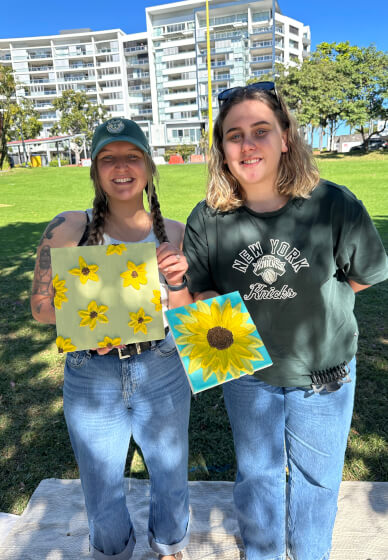 Floral Textured Paint and Sip Class