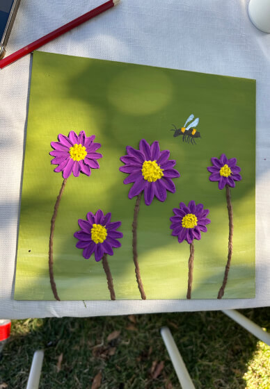 Floral Textured Paint and Sip Class