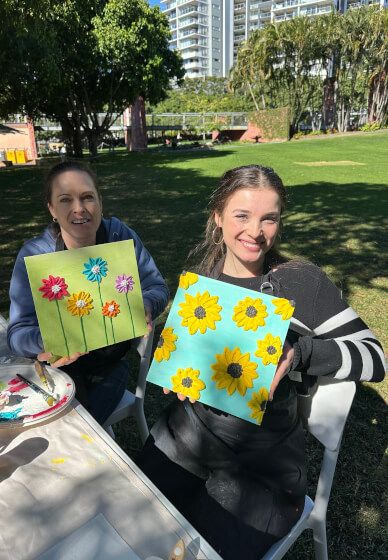 Floral Textured Paint and Sip Class