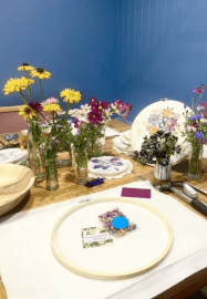 Flower Pounding and Embroidery Class