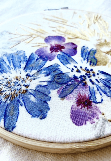 Flower Pounding and Embroidery Class