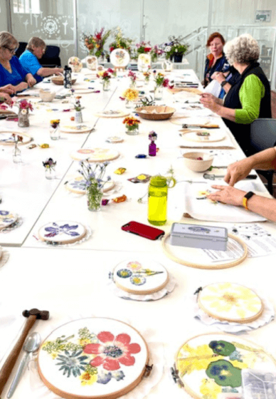 Flower Pounding and Embroidery Class