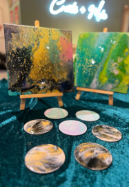 Fluid Art Paint Pouring Coasters and Wall Art Workshop