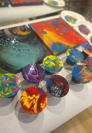 Fluid Art Paint Pouring Coasters and Wall Art Workshop
