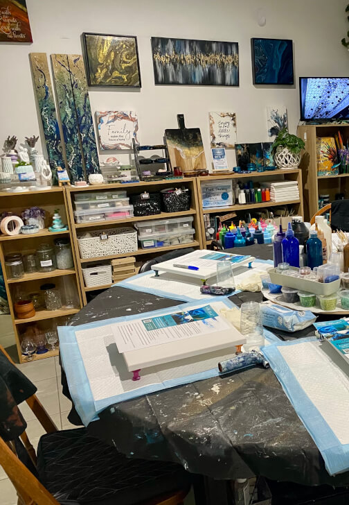Fluid Art Painting Class: Swipe, Cells and Lacing