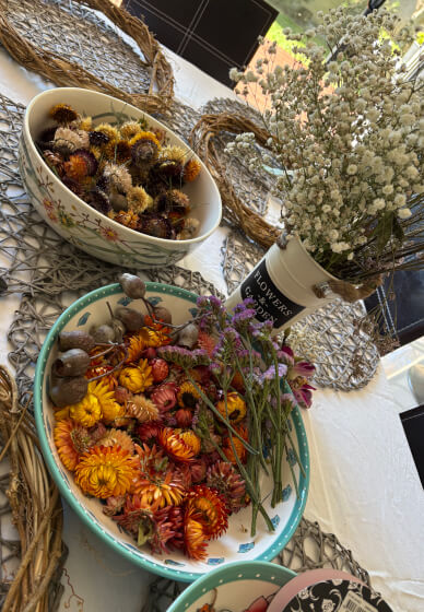 Fresh and Dried Floral Centrepiece Workshop