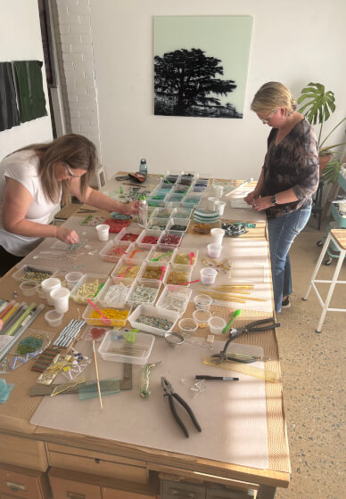 Fused Pattern Glass Platter Course