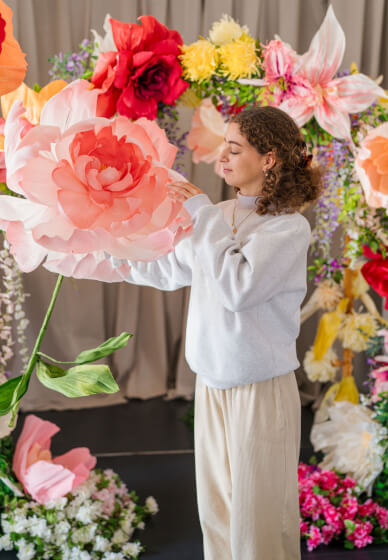 Giant Paper Peony Wallflower Workshop with Wine and Cheese