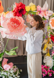 Giant Paper Peony Wallflower Workshop with Wine and Cheese