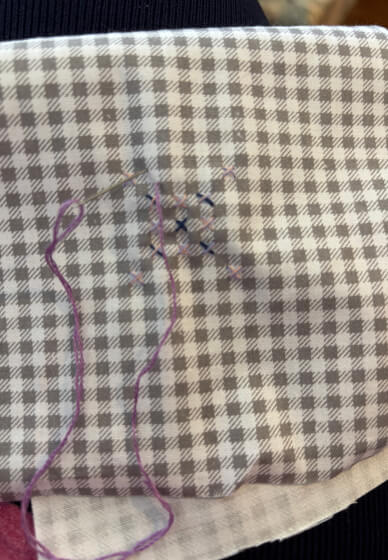 Gingham Stitch Pin Cushion Workshop