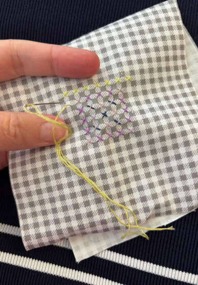 Gingham Stitch Pin Cushion Workshop