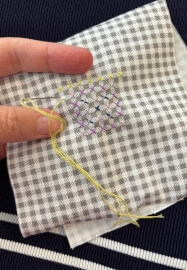 Gingham Stitch Pin Cushion Workshop