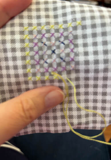 Gingham Stitch Pin Cushion Workshop