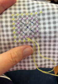 Gingham Stitch Pin Cushion Workshop