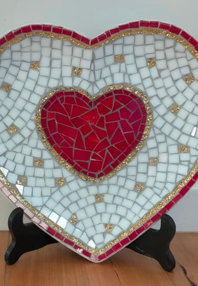 Glass Mosaic Hearts Course for Beginners