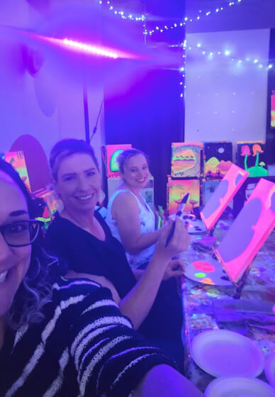 Glow UV Paint and Sip Class for Private Functions