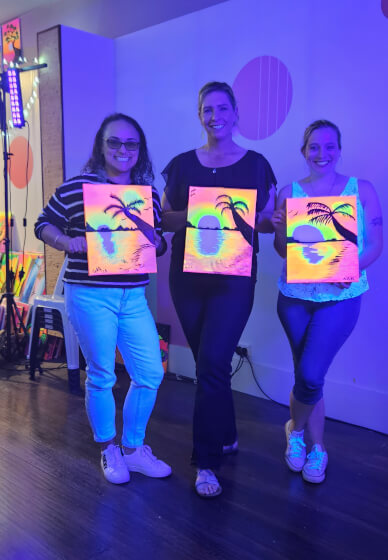 Glow UV Paint and Sip Class for Private Functions