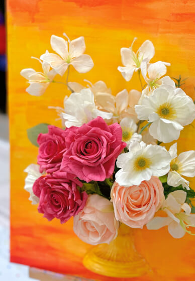 Half-Vase Faux Flower Acrylic Painting Workshop