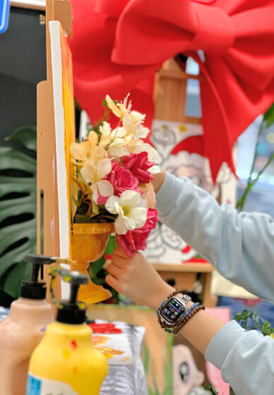 Half-Vase Faux Flower Acrylic Painting Workshop