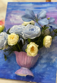 Half-Vase Faux Flower Acrylic Painting Workshop