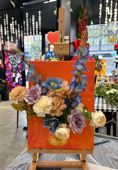 Half-Vase Faux Flower Acrylic Painting Workshop