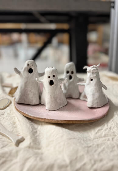 Halloween Clay Ghost Sculpture Class