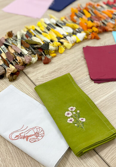 Hand Embroidery Workshop: Create Your Own Embroidered Napkins