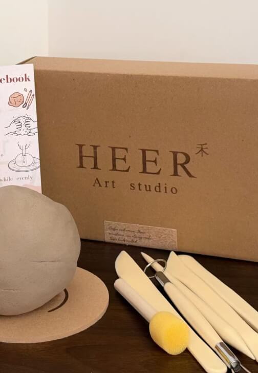 Heer Studio Complete Pottery Set - 500g Air Dry or Kiln Fire Clay