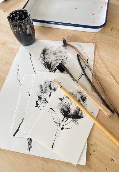 Inky Florals Workshop: Drawing with Acrylic Inks and Sticks