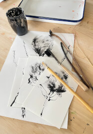 Inky Florals Workshop: Drawing with Acrylic Inks and Sticks