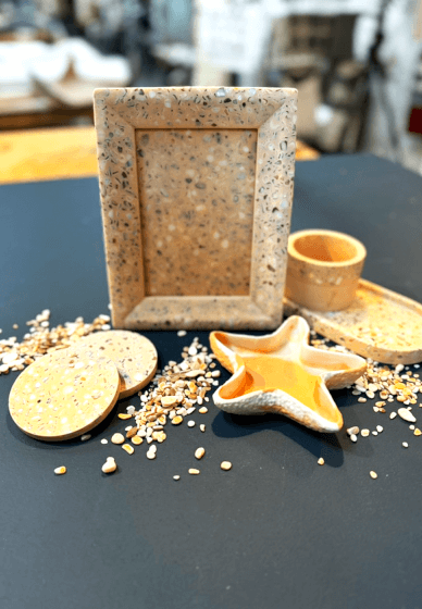 Jesmonite Workshop: Terrazzo Photo Frame and Marbled Trinket Tray
