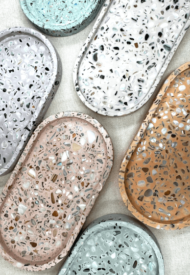 Jesmonite Workshop: Terrazzo Photo Frame and Marbled Trinket Tray