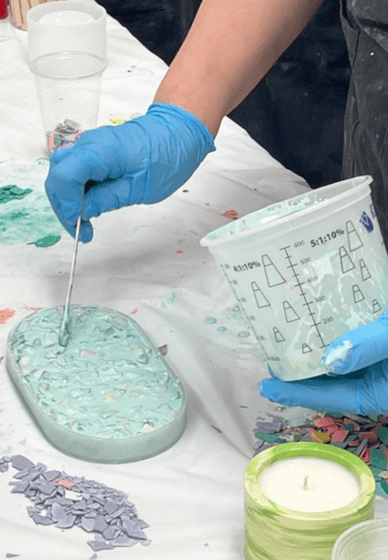 Jesmonite Workshop: Terrazzo Photo Frame and Marbled Trinket Tray