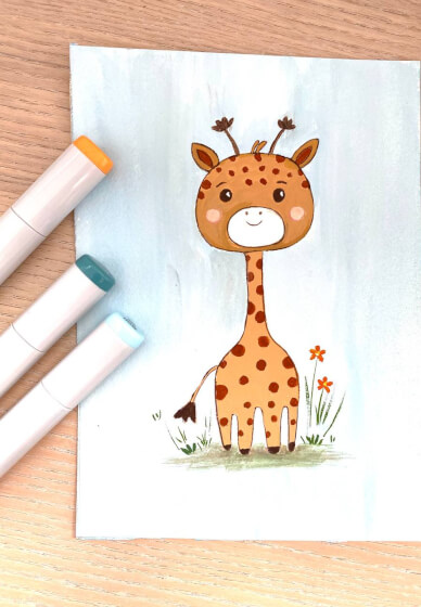 Kids Cartoon Giraffe Painting School Holiday Workshop