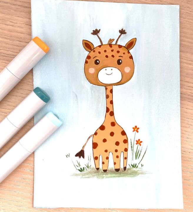 Kids Cartoon Giraffe Painting School Holiday Workshop