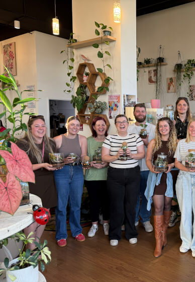 Kids School Holiday Terrarium Building and Pot Painting Class