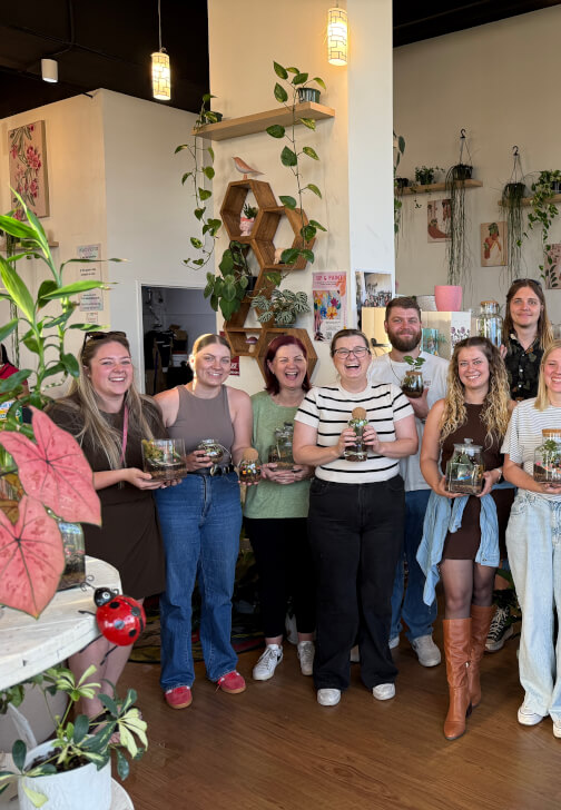 Kids School Holiday Terrarium Building and Pot Painting Class