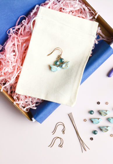 Kit Only - Love Bird Beaded Jewellery Making Kit - Blue