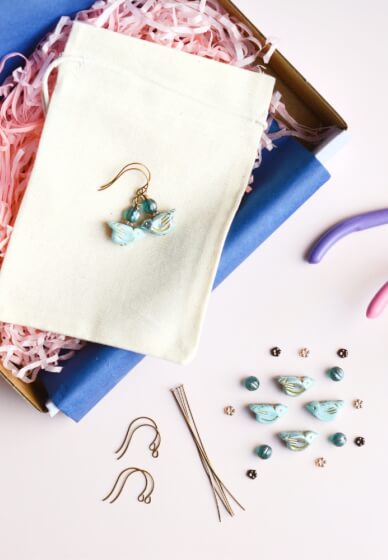 Kit Only - Love Bird Beaded Jewellery Making Kit - Pink