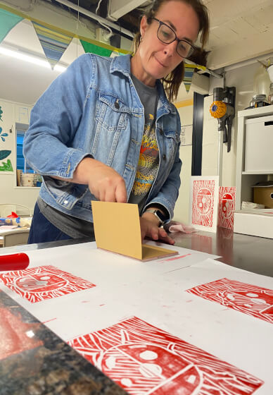 Lino Print Cards Class