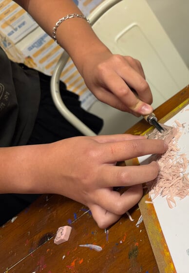 Lino Print Class for Chocolate Day