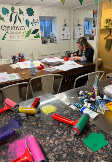 Lino Print Gift Tag Class