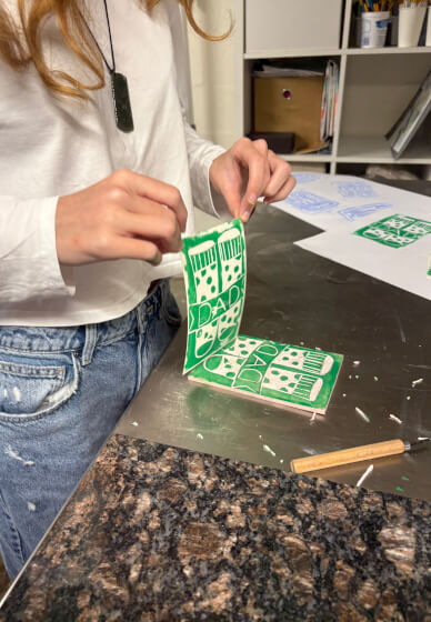 Lino Print Gift Tag Class